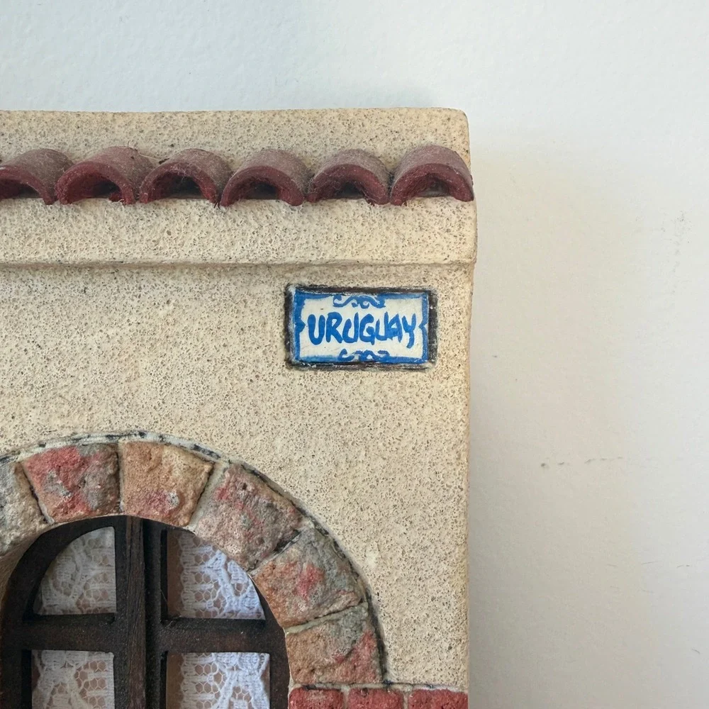 Handcrafted Uruguay Souvenir Wall Plaque 3D Miniature Balcony Architectural Art